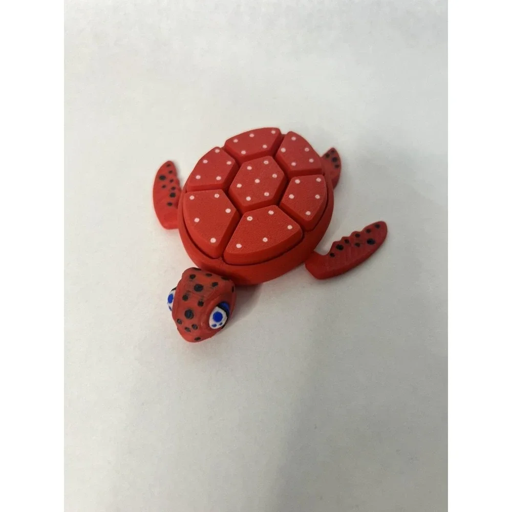 Turtle Fidget Clicker Sensory Toy Autism ADHD Support Stress and Anxiety Red